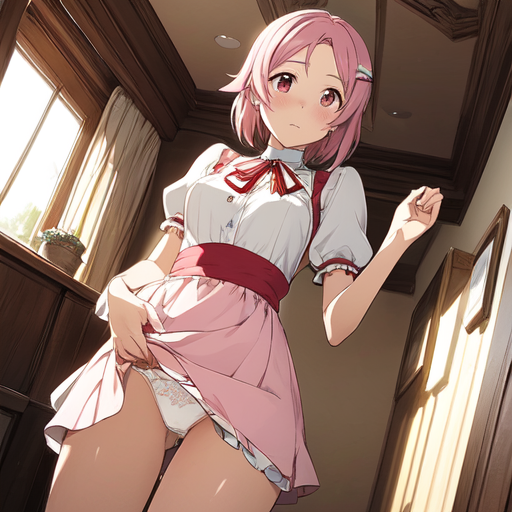 リズベット(ソードアートオンライン) スカートたくし上げパンチラ