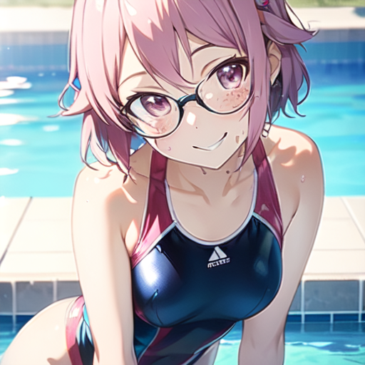 リズベット(ソードアートオンライン) 競泳水着(眼鏡ver.)
