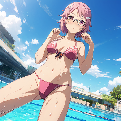 リズベット(ソードアートオンライン) ビキニ水着(眼鏡ver.)
