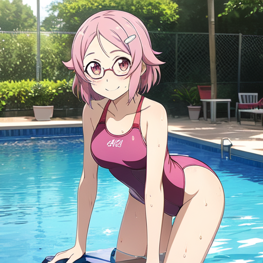 リズベット(ソードアートオンライン) 競泳水着(眼鏡ver.)