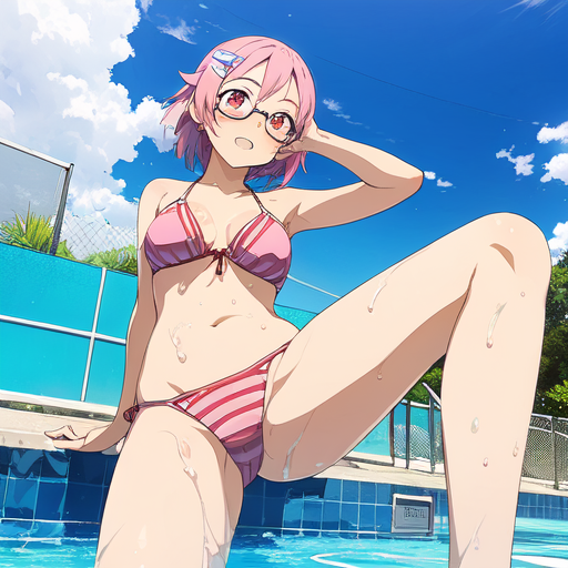 リズベット(ソードアートオンライン) ビキニ水着(眼鏡ver.)