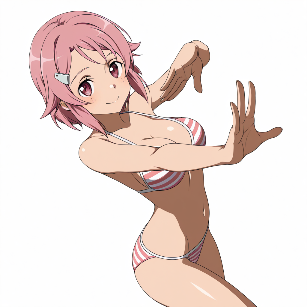 1905594883529441074 リズベット 縞柄のビキニ水着