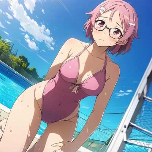 リズベット(ソードアートオンライン) 水着(眼鏡ver.)