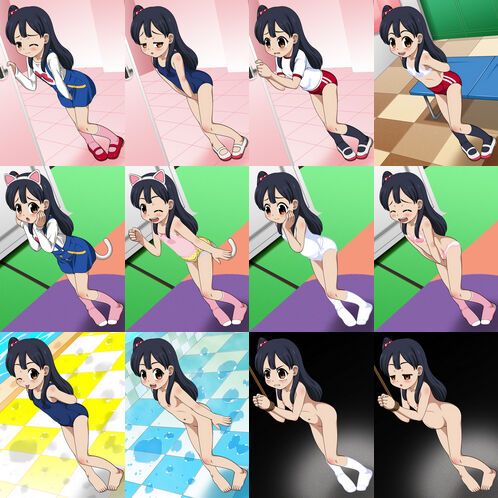サンプル(着せ替えおしっこ人形--餅屋乃看板娘(妹)編-)