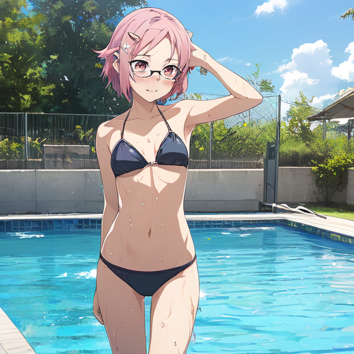 リズベット(ソードアートオンライン) ビキニ水着(眼鏡ver.)