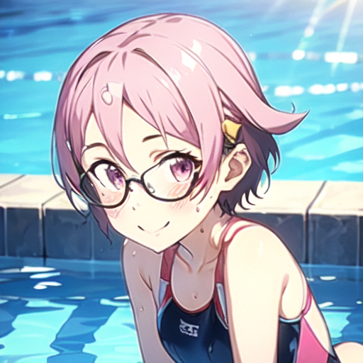リズベット(ソードアートオンライン) 競泳水着(眼鏡ver.)