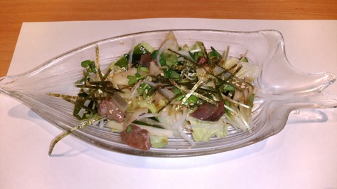 4 すっぽん肝刺しサラダ仕立て