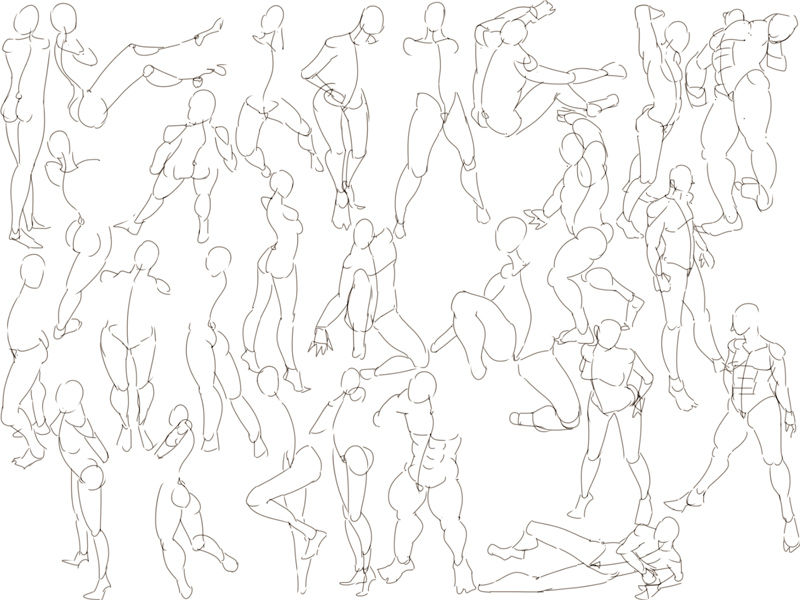 ポーズマニアックス練習 絵を描いて食べていきたい