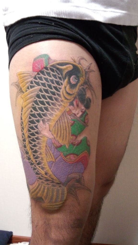 刺青 鬼若丸の抱き鯉が完成 八王子刺青 東京八王子 初代彫和の日記