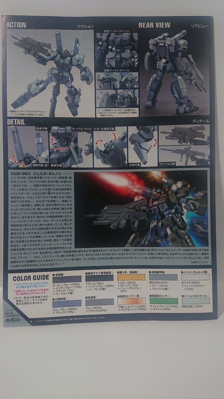 81．HGUC 1/144 ジェスタ・キャノン トライスタークリアver