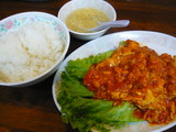 海老と玉子のトマトソース煮定食