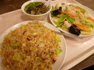 チャーハン+五目野菜炒め