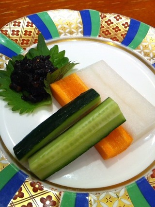 そば味噌と野菜スティック