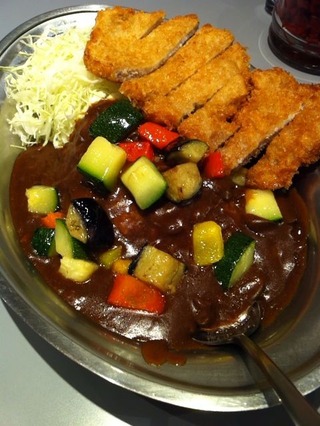 野菜カツカレー