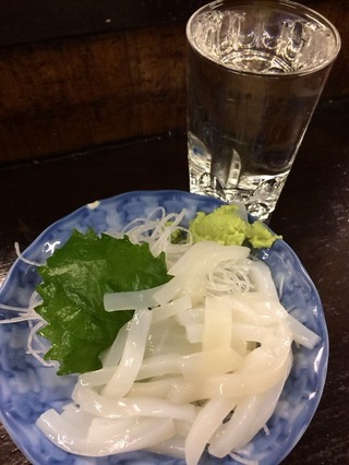 ヤリイカ刺し&純米酒