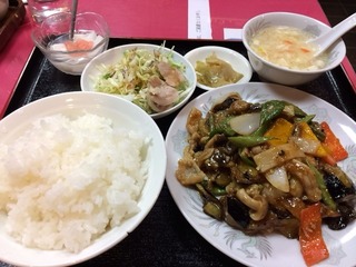 茄子と豚肉の黒酢炒め
