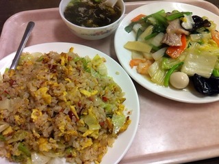 炒飯五目野菜炒め