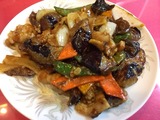 茄子と豚肉の黒酢炒め