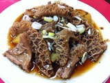 牛もつと黒豆ソースの炒め