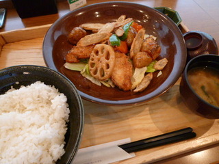 真だらと野菜の黒酢あん定食