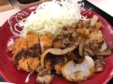 牛バラ焼きチキンカツ定食