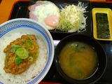 ハムエッグ納豆定食
