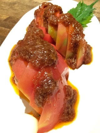 ラー油味噌トマト