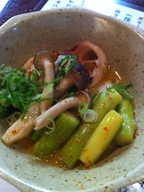 イカとアスパラのバター炒め