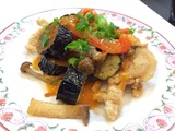 秋野菜と豚肉の香味ソース