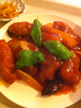 白身魚の甘酢炒め定食