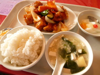 黒酢スブタ定食