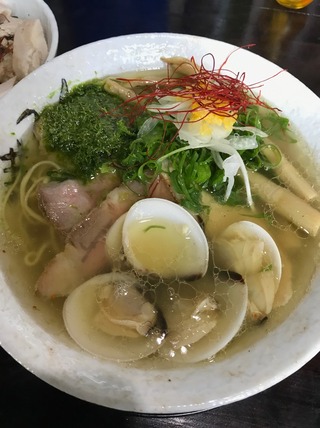 あおさ貝塩そば