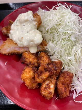 海老カツと鶏カツの合い盛り定食