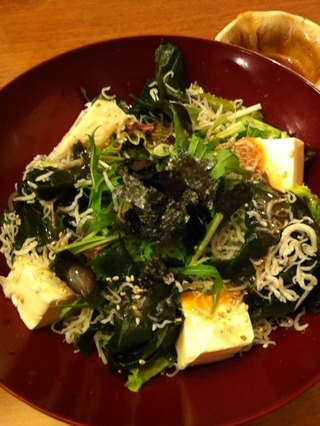 じゃこと豆腐のサラダ