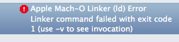 linker command failed with exit code 1 (use -v to see invocation ...