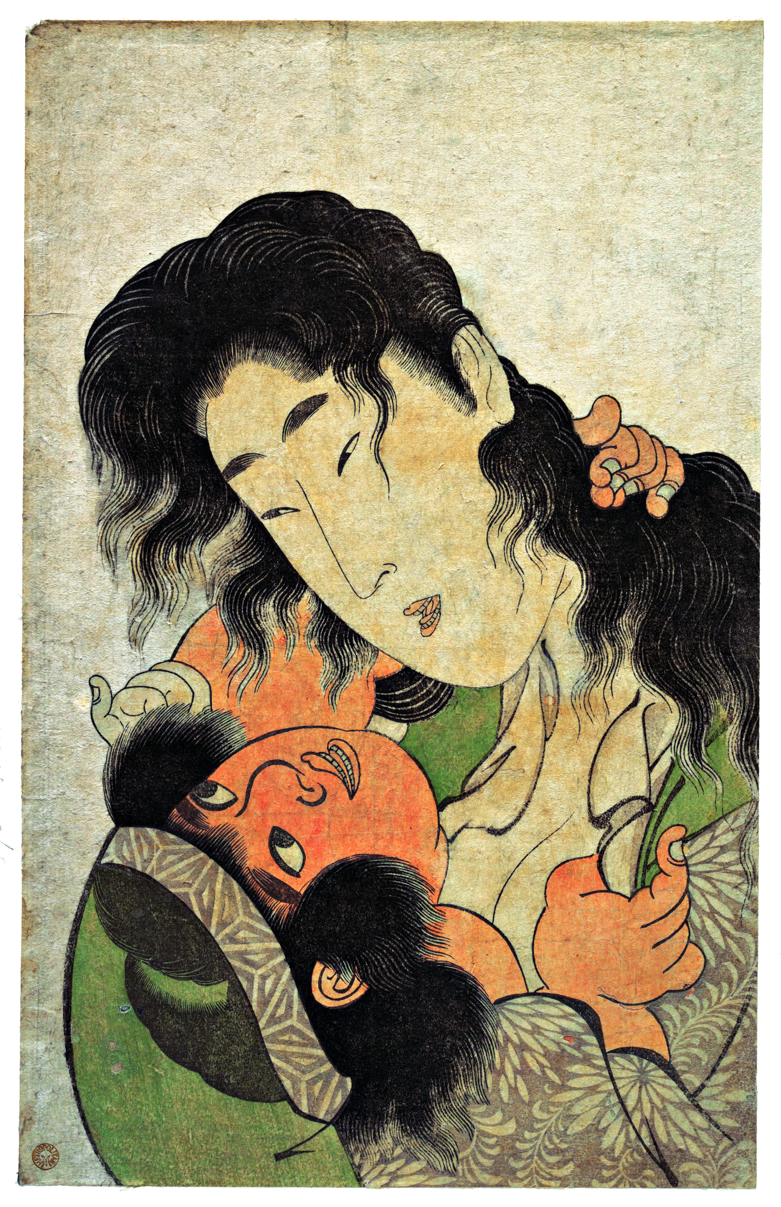 喜多川歌麿 山姥と金太郎 : 日本の木版画