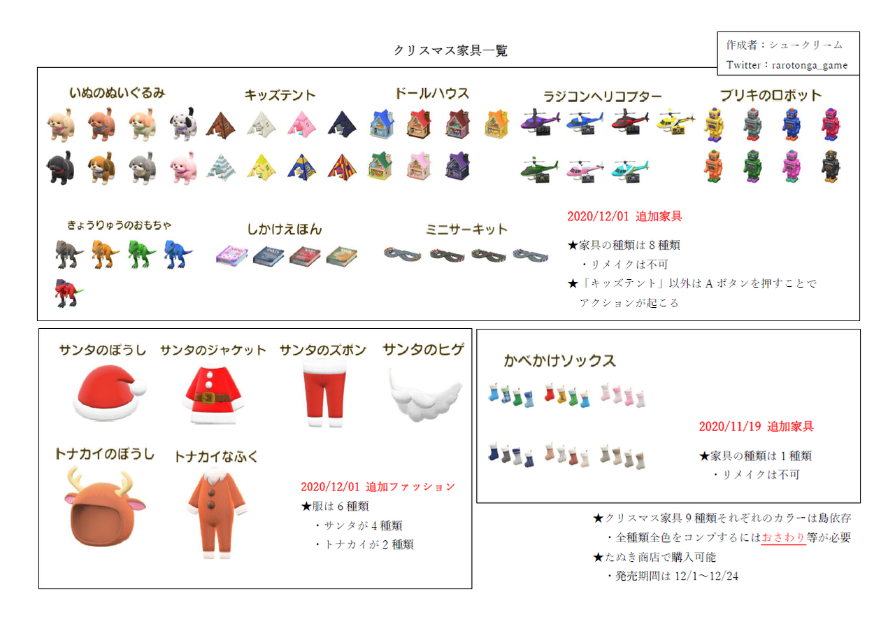あつまれどうぶつの森 クリスマスおもちゃ家具一覧 シュークリームのブログ あつまれどうぶつの森 クリスマスおもちゃ家具一覧 シュークリームのブログ