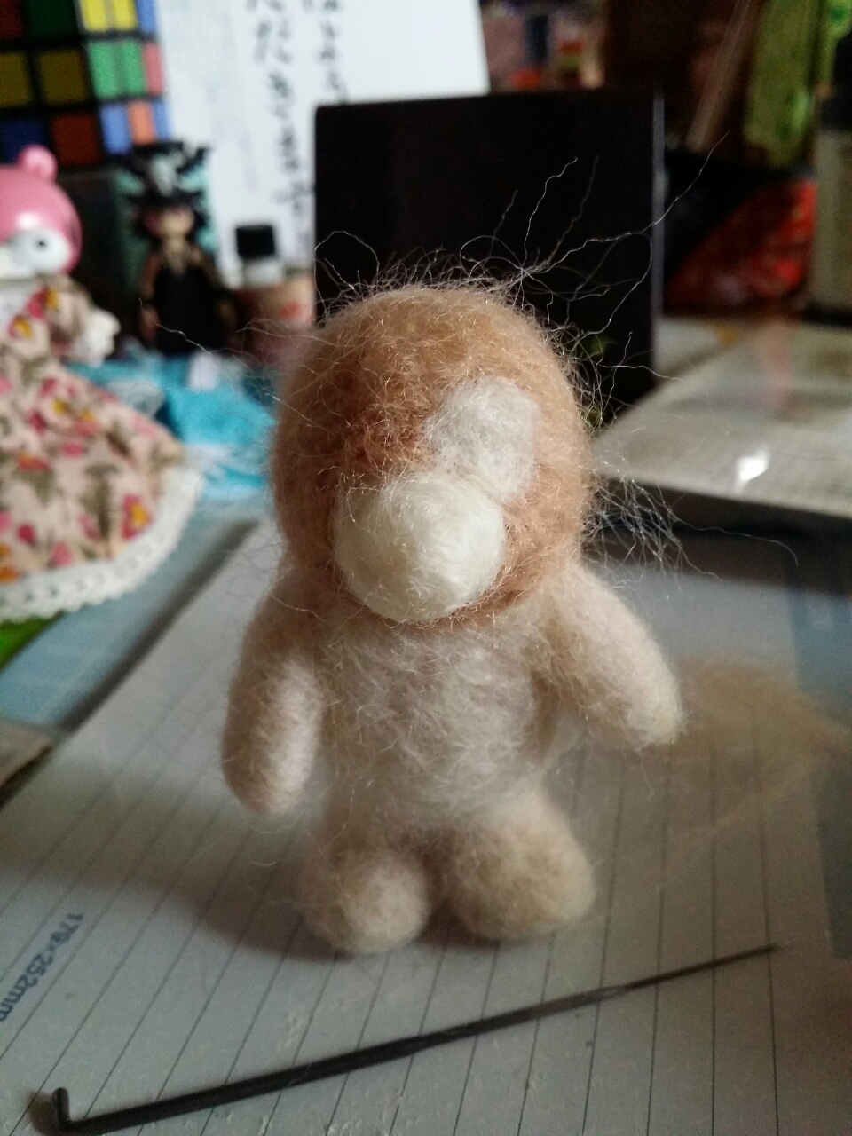 骨組み入り羊毛フェルト人形 1作目 糸くずブログ