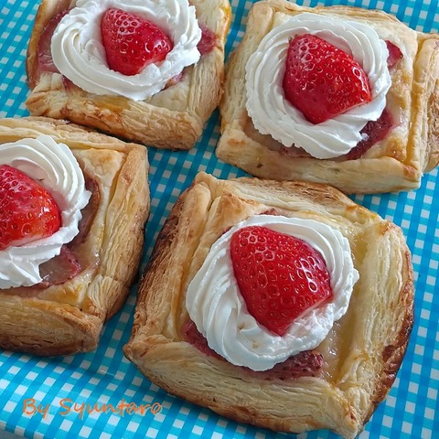 冷凍パイシートで簡単いちごパイ