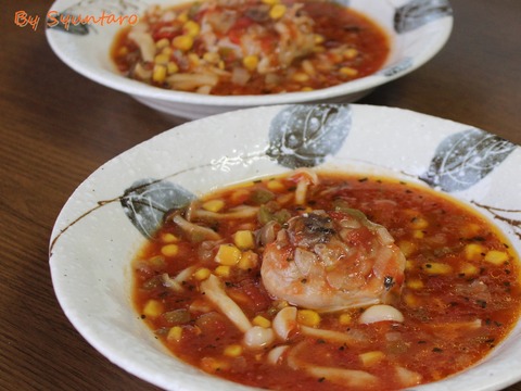 骨付き肉のトマトスープ