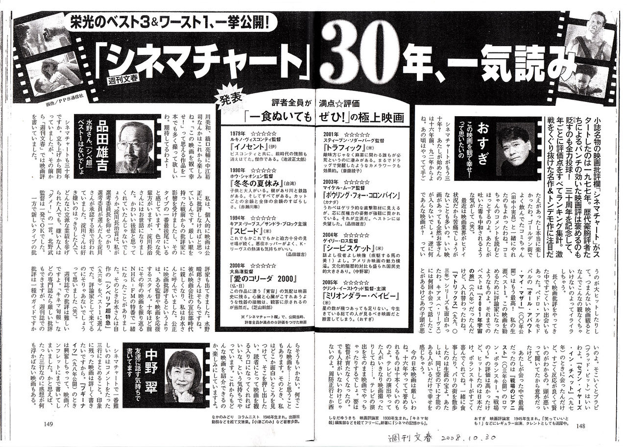 シネマチャート 30年 一気読み 映画 つぶやき シネマチャート 30年 一気読み 映画 つぶやき