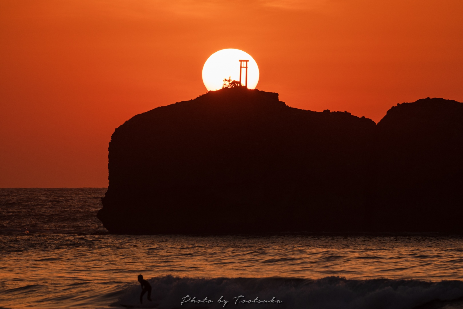 白兎海岸 淤岐之島に沈む夕日 天体写真撮影日記