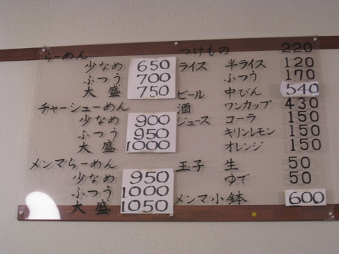 淵野辺大勝軒メニュー