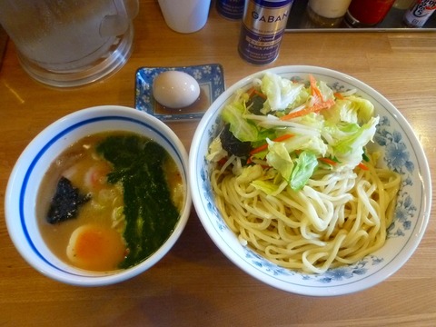 ○鈴大勝軒 もりそば塩+温野菜+味玉