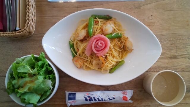 帆立とアスパラのペペロンチーノ 1