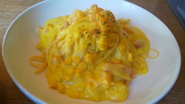 エビカレークリームスパゲッティ