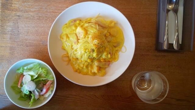エビカレークリームスパゲッティ