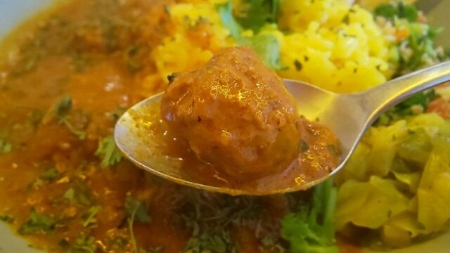 南インド風コフタ(肉団子)カレー4