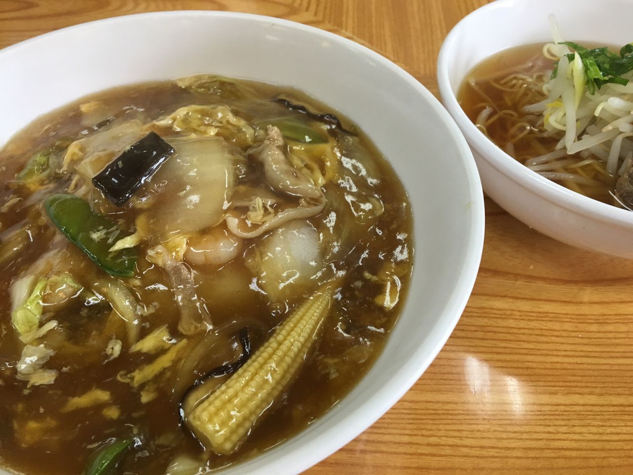 中華丼、ラーメン