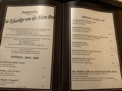 Alte Post(アルテポスト)グリンデルワルトスイス料理ランチディナー